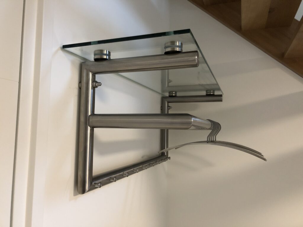 RVS kapstok met glas